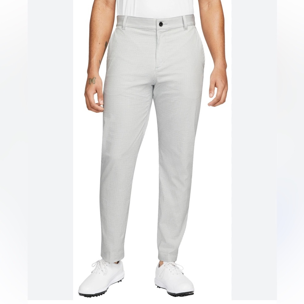 NWT Nike Men's Seersucker golf pants - White and Gray Stripes size 36x32